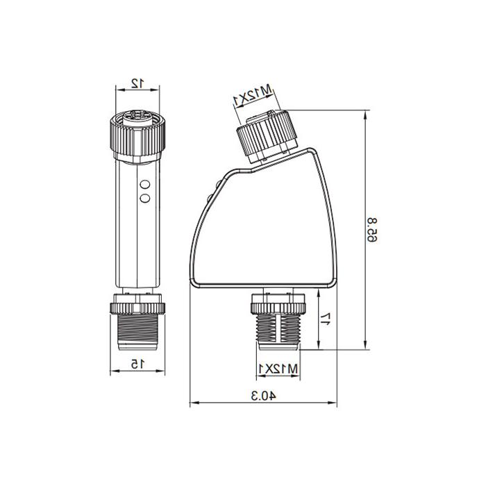 IO-Link Hub, 1 AI, PT100 thermocouple analog适配器、0AC041